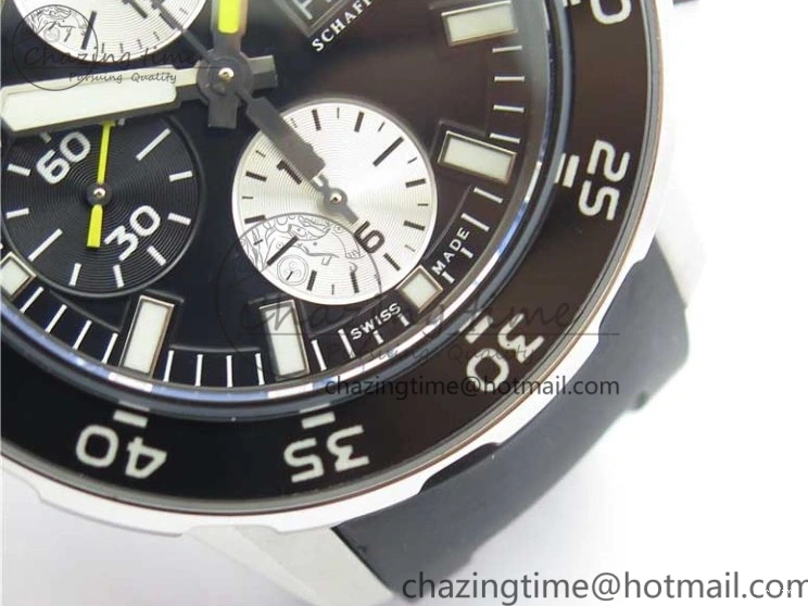 MIROTIME 0327 Aquatimer Chrono IW376702 SS BLS 1:1 Best Edition Black Dial on Black Rubber Strap A WellDesigned 7105